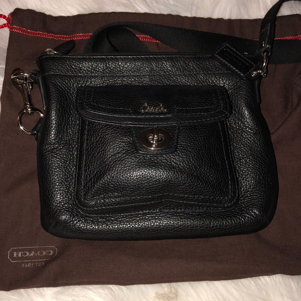 Black leather coach crossbody - Picture 6 of 6